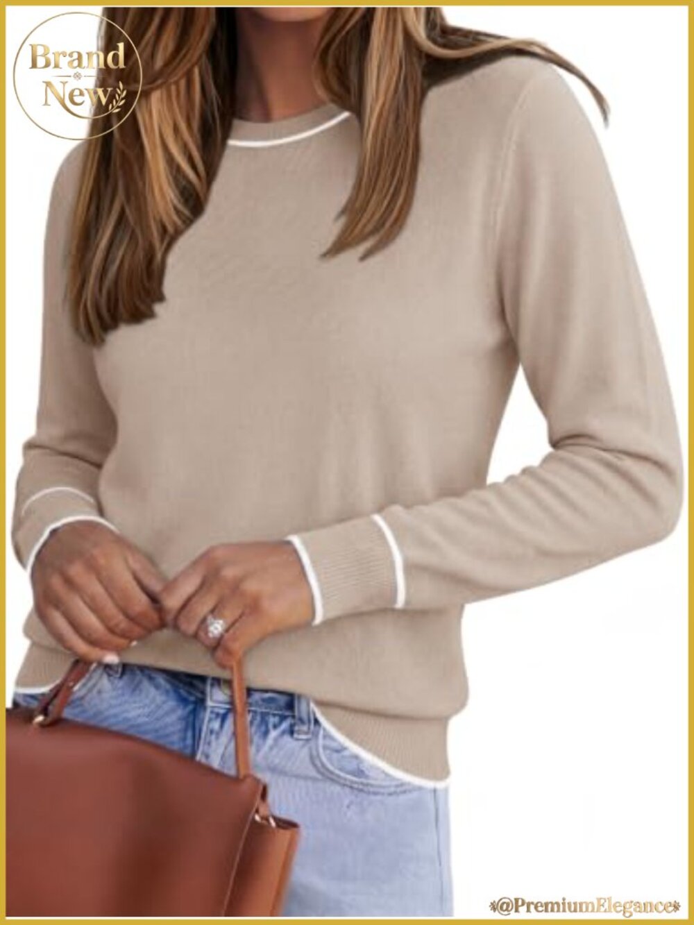 SLOWCOLIN Women's Long Sleeve Crew Neck Pullover Sweater Fall Winter